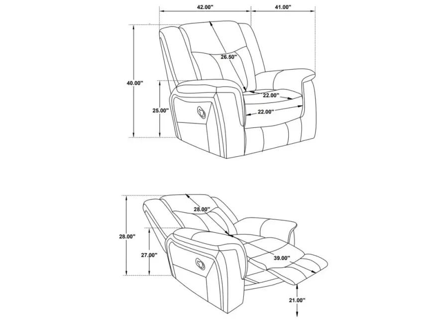 Conrad Upholstered Motion Glider Recliner Grey