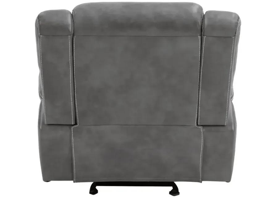 Conrad Upholstered Motion Glider Recliner Grey