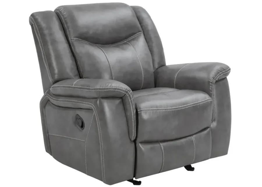 Conrad Upholstered Motion Glider Recliner Grey