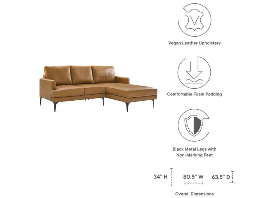 Evermore Right-Facing Vegan Leather Sectional