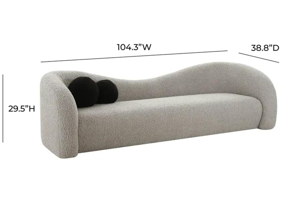 Leonie Grey Faux Shearling Sofa