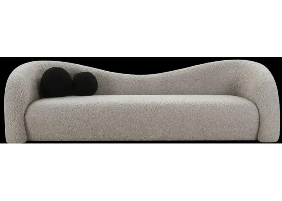 Leonie Grey Faux Shearling Sofa