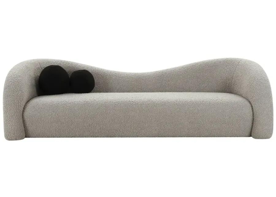 Leonie Grey Faux Shearling Sofa