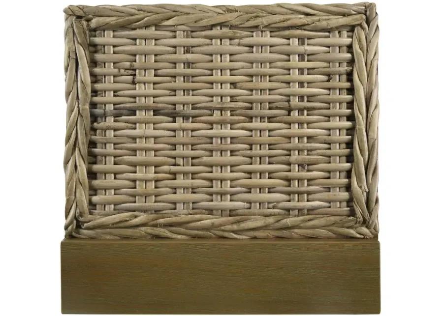 Zyla Woven Rattan Eastern King Panel Bed Kubu Grey