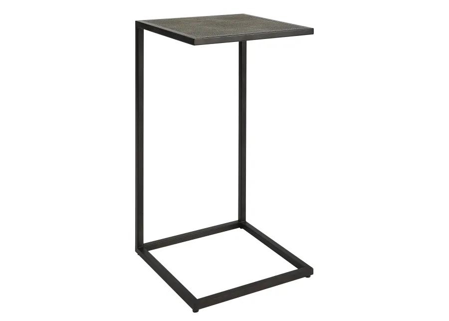  Gray Shagreen Top Antique Black Finish End Tables