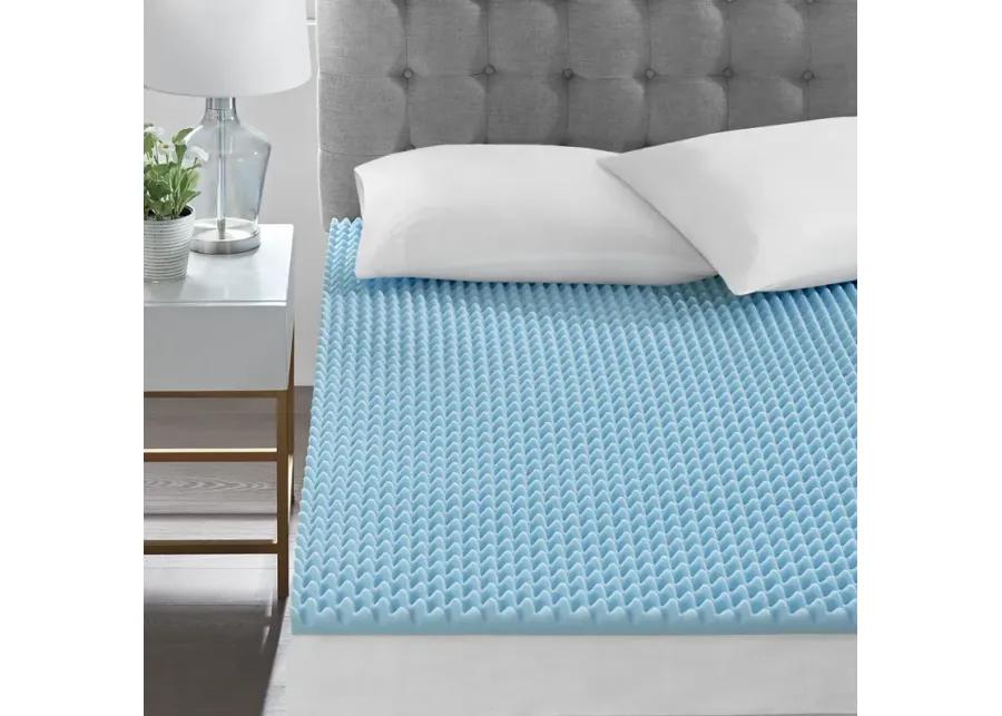 Sleep Philosophy 1.5" Gel Memory Foam Blue All Season Reversible Hypoallergenic 1.5" Cooling Mattress Topper