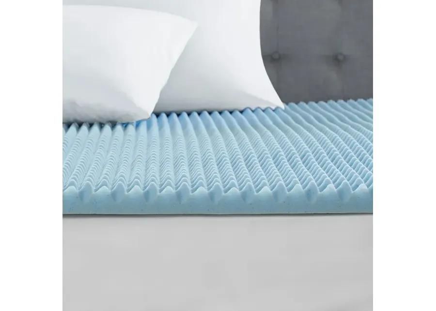 Sleep Philosophy 1.5" Gel Memory Foam Blue All Season Reversible Hypoallergenic 1.5" Cooling Mattress Topper