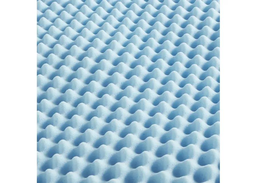 Sleep Philosophy 1.5" Gel Memory Foam Blue All Season Reversible Hypoallergenic 1.5" Cooling Mattress Topper