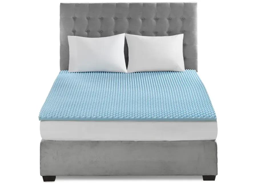 Sleep Philosophy 1.5" Gel Memory Foam Blue All Season Reversible Hypoallergenic 1.5" Cooling Mattress Topper