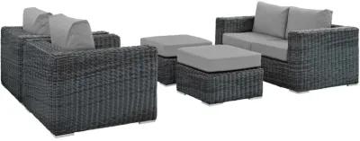 Summon 5 Piece Outdoor Patio Sunbrella® Sectional Set