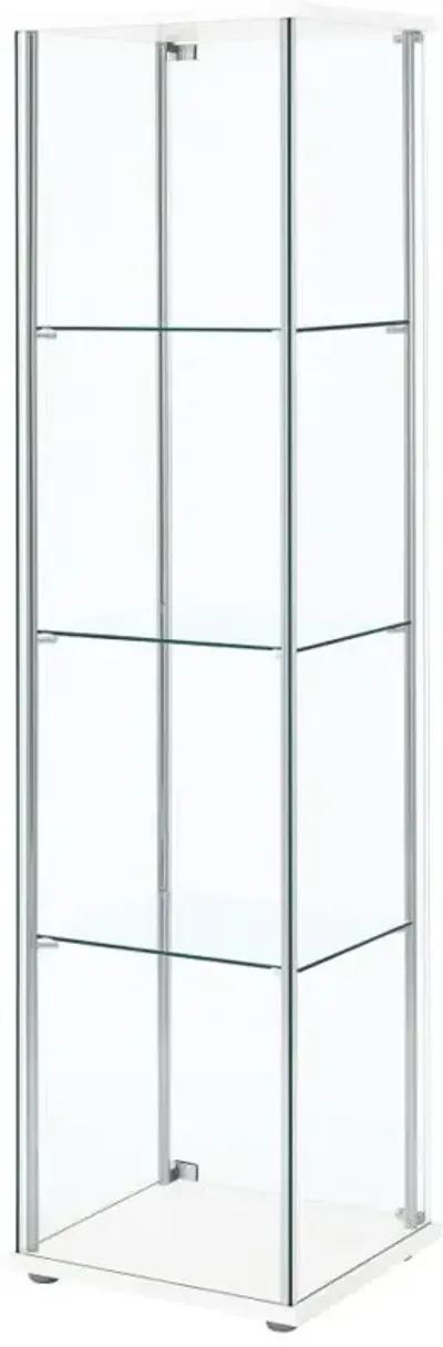 Bellatrix Rectangular 4-shelf Curio Cabinet White and Clear