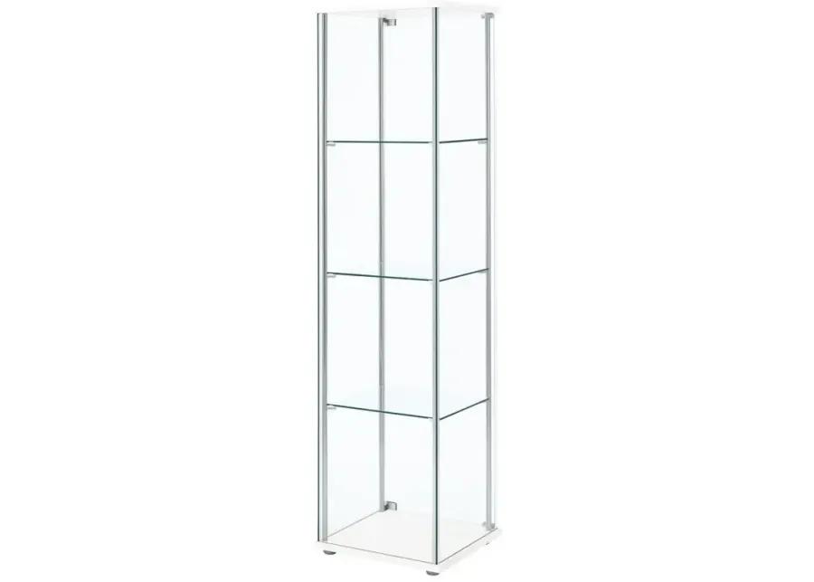 Bellatrix Rectangular 4-shelf Curio Cabinet White and Clear