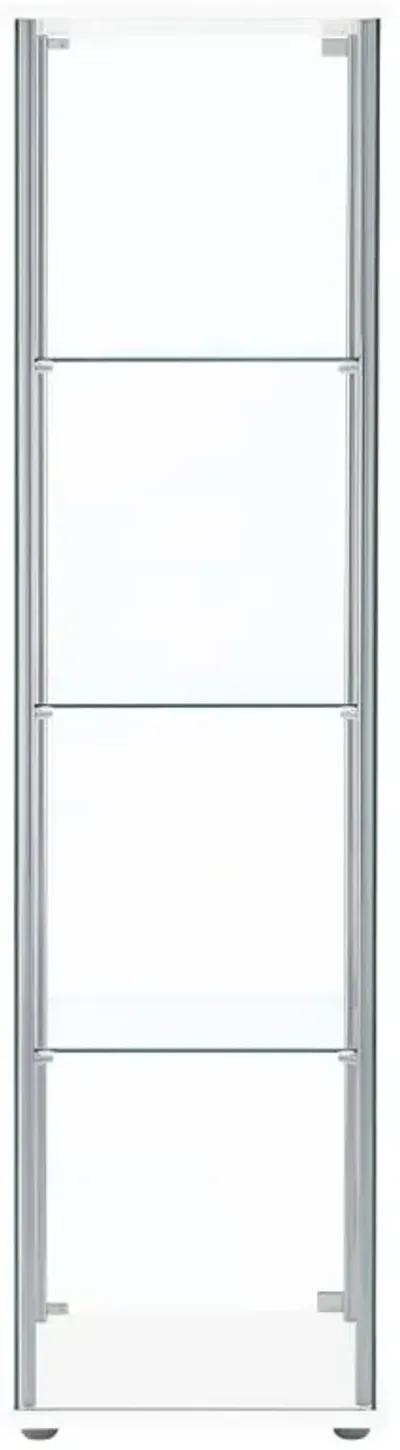 Bellatrix Rectangular 4-shelf Curio Cabinet White and Clear