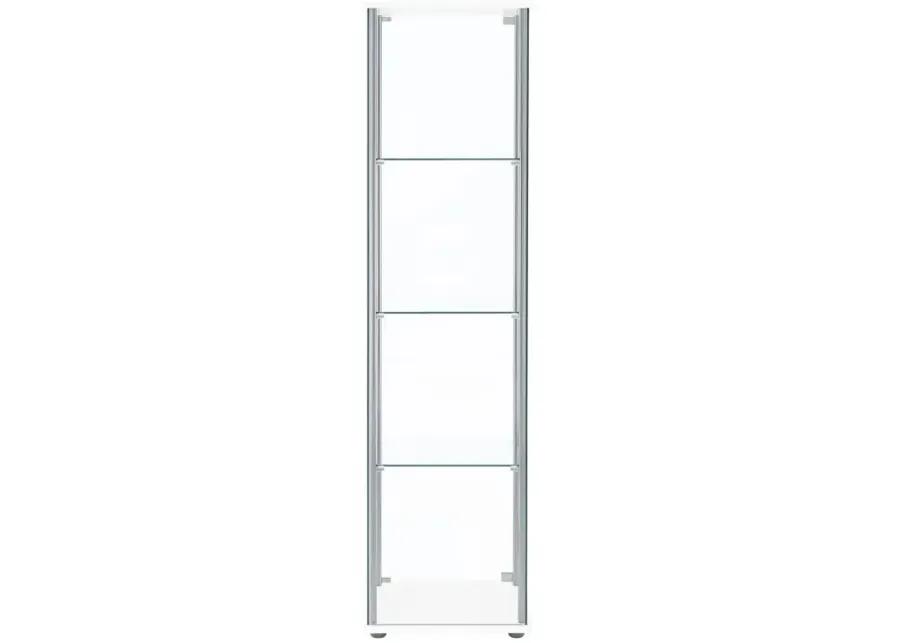 Bellatrix Rectangular 4-shelf Curio Cabinet White and Clear