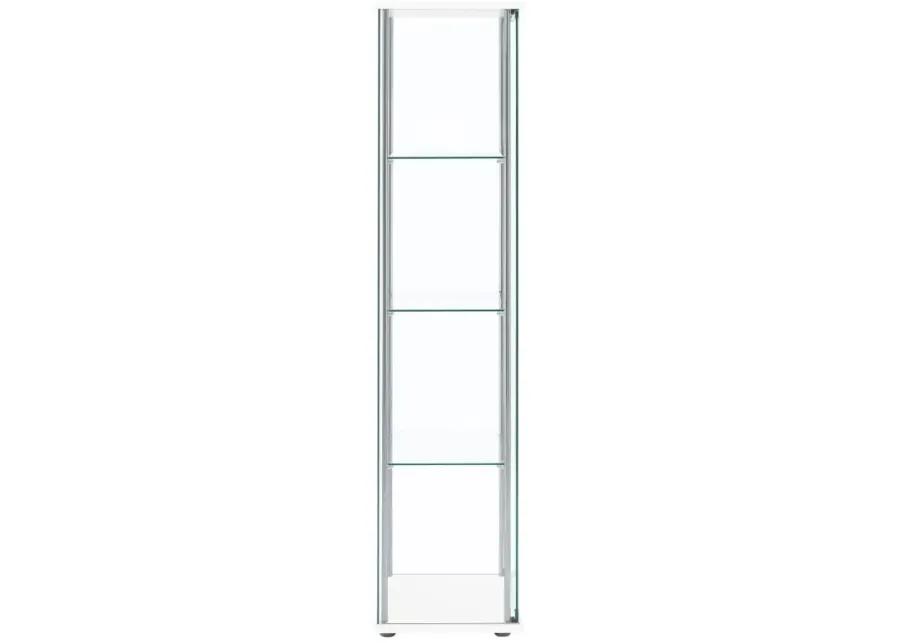 Bellatrix Rectangular 4-shelf Curio Cabinet White and Clear