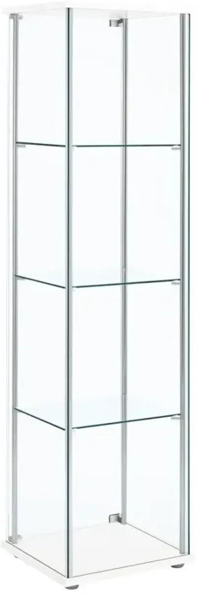 Bellatrix Rectangular 4-shelf Curio Cabinet White and Clear