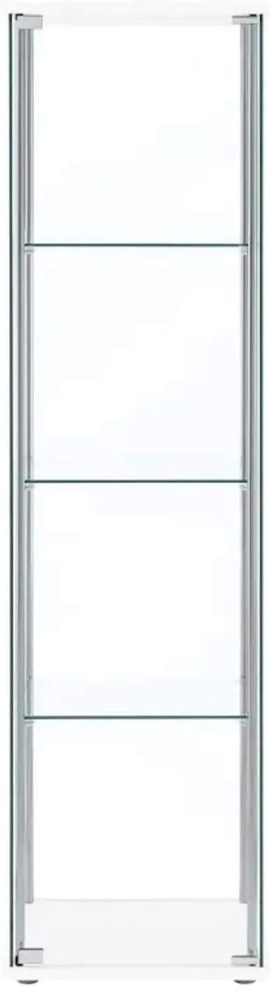 Bellatrix Rectangular 4-shelf Curio Cabinet White and Clear