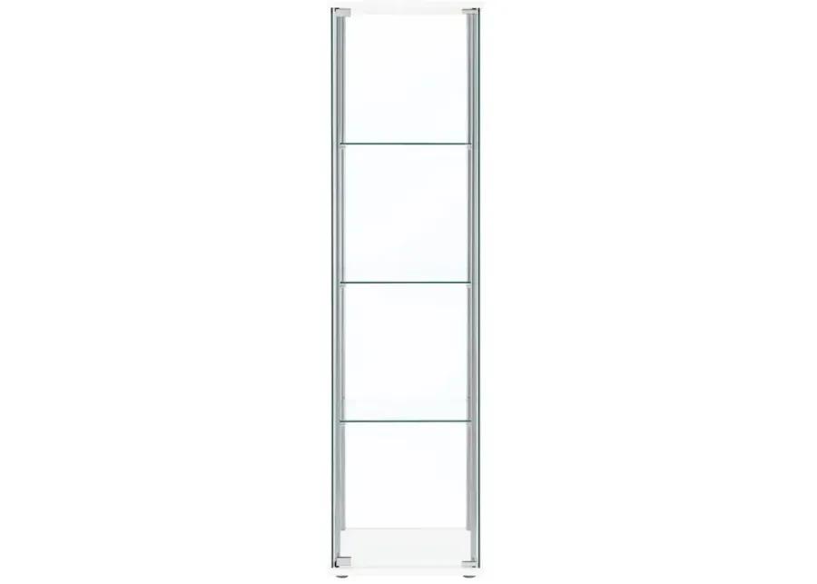 Bellatrix Rectangular 4-shelf Curio Cabinet White and Clear