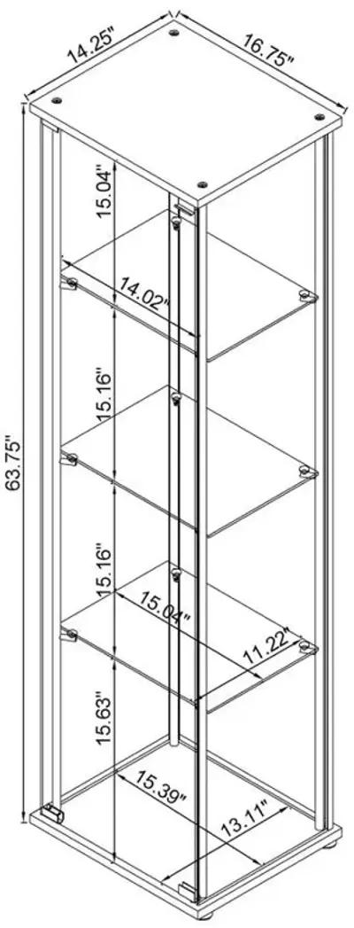 Bellatrix Rectangular 4-shelf Curio Cabinet White and Clear