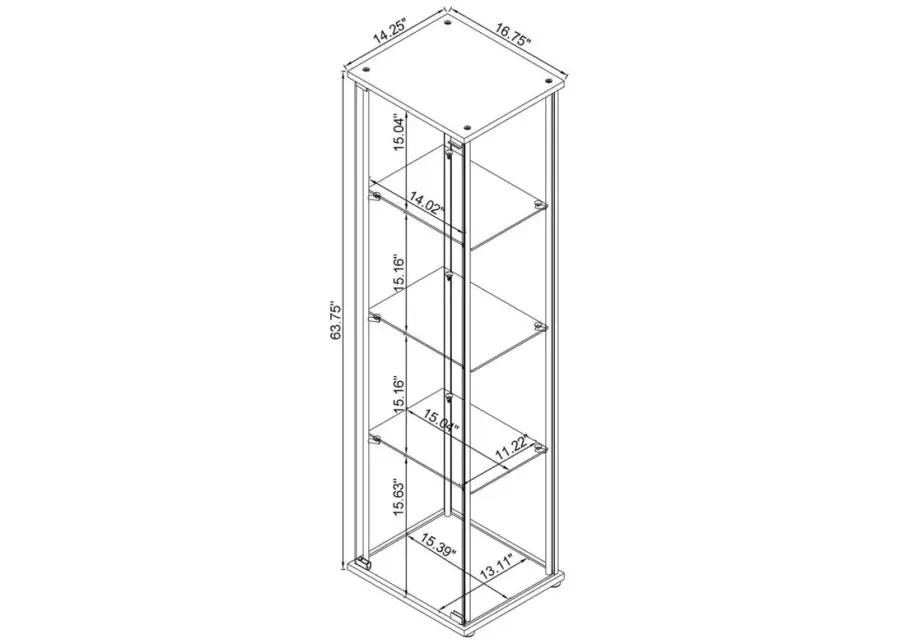 Bellatrix Rectangular 4-shelf Curio Cabinet White and Clear