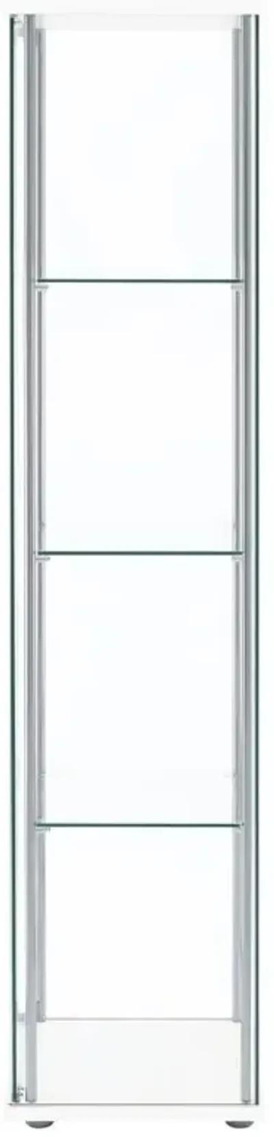 Bellatrix Rectangular 4-shelf Curio Cabinet White and Clear