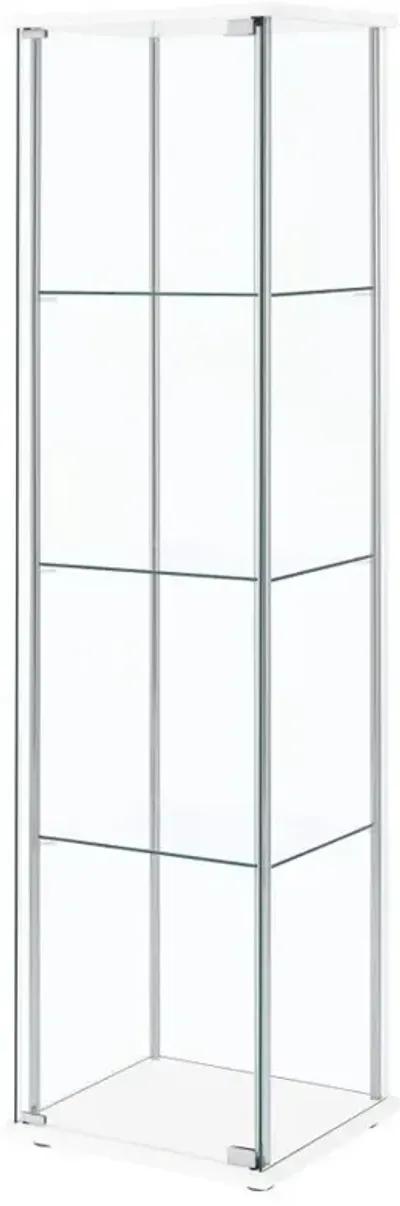 Bellatrix Rectangular 4-shelf Curio Cabinet White and Clear