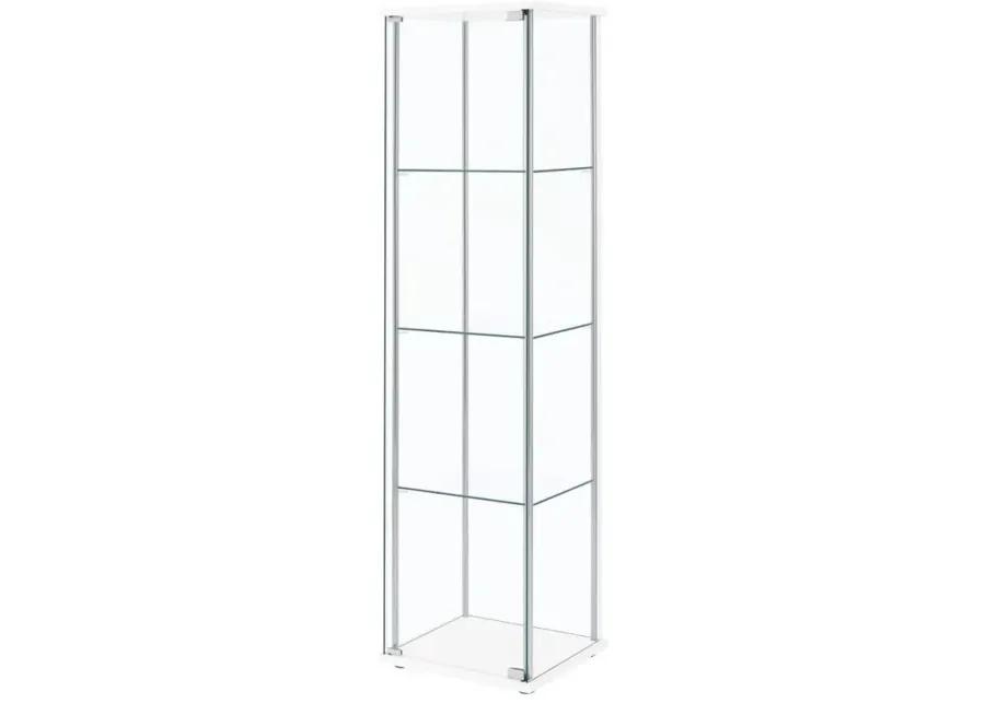 Bellatrix Rectangular 4-shelf Curio Cabinet White and Clear