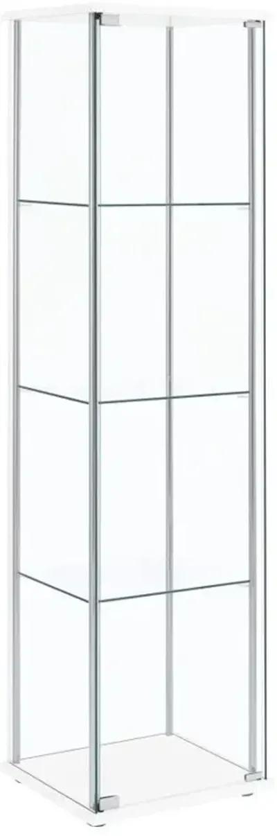 Bellatrix Rectangular 4-shelf Curio Cabinet White and Clear