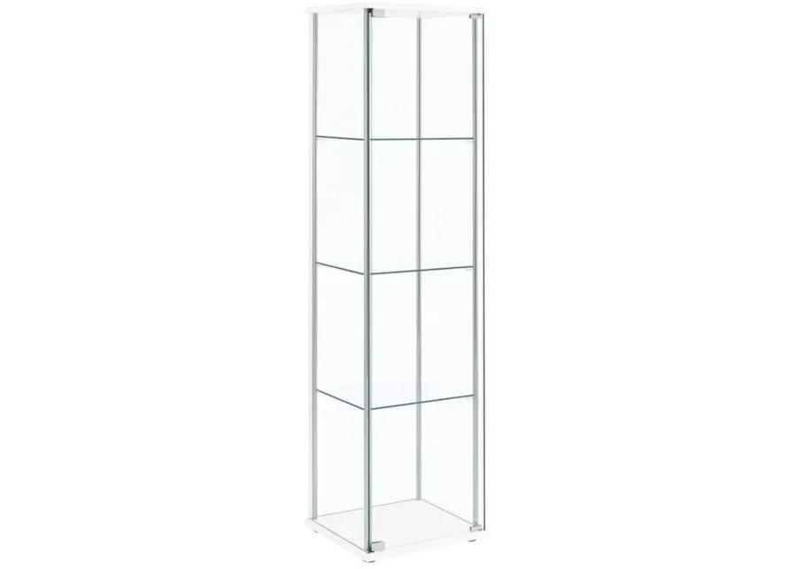 Bellatrix Rectangular 4-shelf Curio Cabinet White and Clear