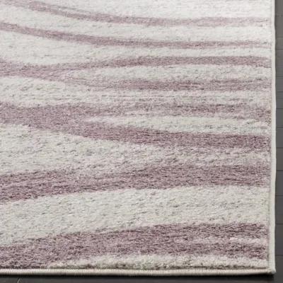 Adirondack Contemporary Cream / Purple 2'-6" X 8' Powerloomed Rug