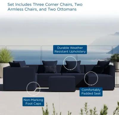 Saybrook Outdoor Patio Upholstered 7-Piece Sectional Sofa