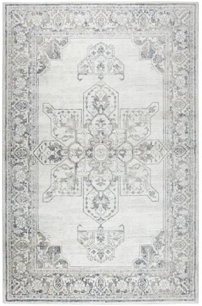 Panache Natural/Beige Central Medallion Motif Distress  Polypropylene 6'7" x 9'6" Rectangle Rug