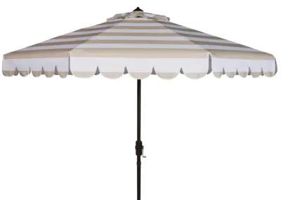 Maui Single Scallop Striped 9ft Crank Push Button Tilt Umbrella