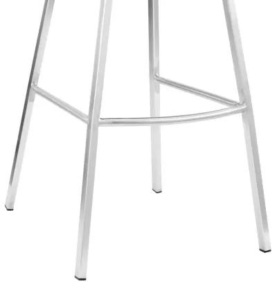 Tandy Gray Faux Leather and Brushed Stainless Steel 30" Bar Stool