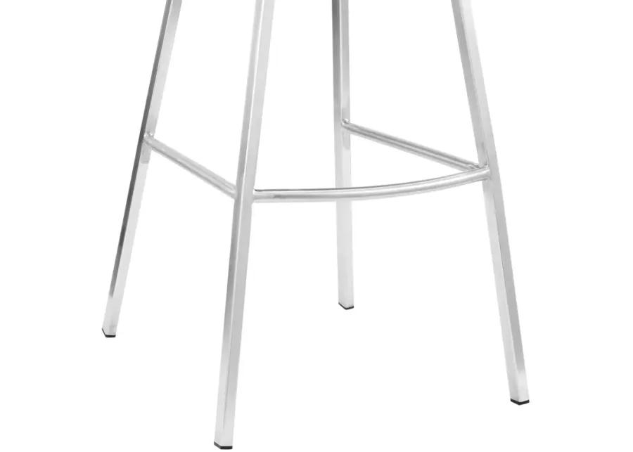 Tandy Gray Faux Leather and Brushed Stainless Steel 30" Bar Stool