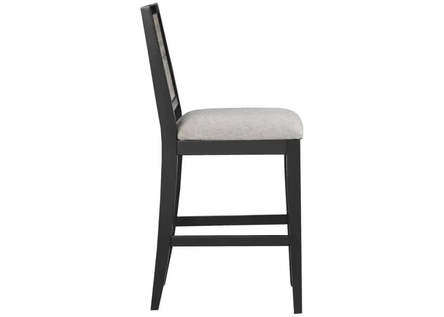 Elodie Upholstered Padded Seat Counter Height Dining Chair Dove Grey and Black (Set of 2)