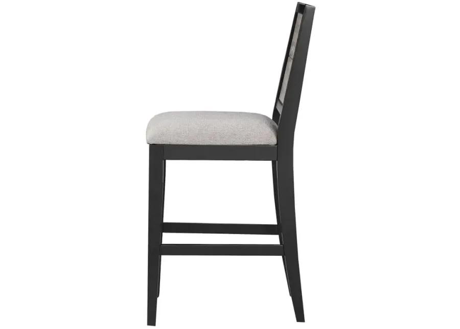 Elodie Upholstered Padded Seat Counter Height Dining Chair Dove Grey and Black (Set of 2)