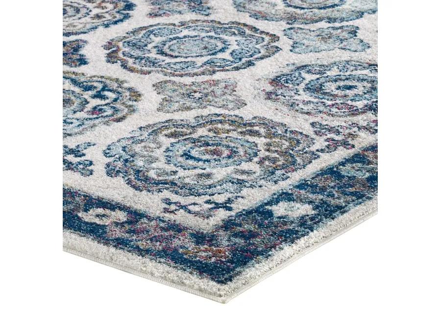 Entourage Odile Distressed Floral Moroccan Trellis 8x10 Area Rug