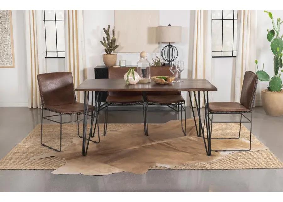 Topeka 5-piece Dining Set Mango Cocoa and Gunmetal