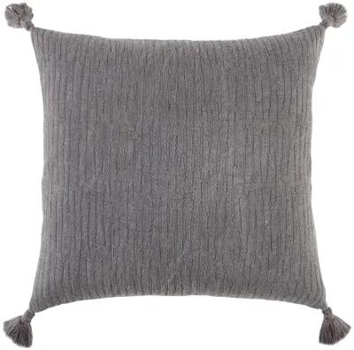 Solid With Tonal Abstract Pattern Charcoal Pillow