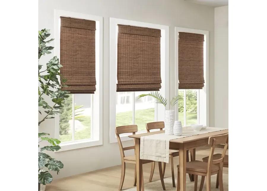 Madison Park Eastfield Teak Bamboo Light Filtering Roman Shade 64"L