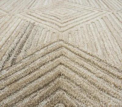 Suffolk Tan/Natural Geometric/Solid Wool 10' x 13' Rectangle Rug