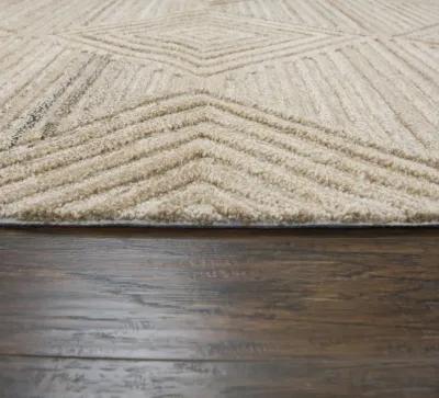 Suffolk Tan/Natural Geometric/Solid Wool 10' x 13' Rectangle Rug