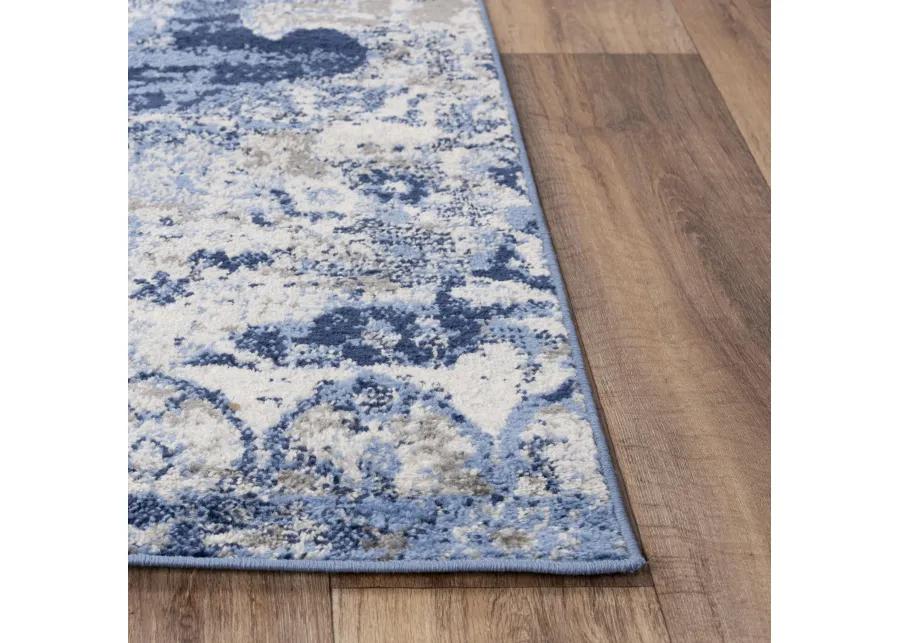 Marquise Blue  Polypropylene  5'2" x 7'3" Rectangle Rug