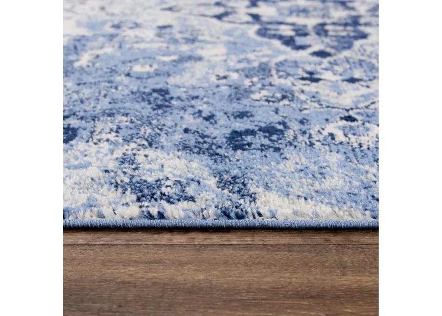 Marquise Blue  Polypropylene  5'2" x 7'3" Rectangle Rug