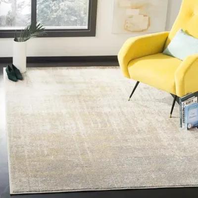 ADIRONDACK Contemporary Creme / Gold 2'-6" X 10' Powerloomed Rug