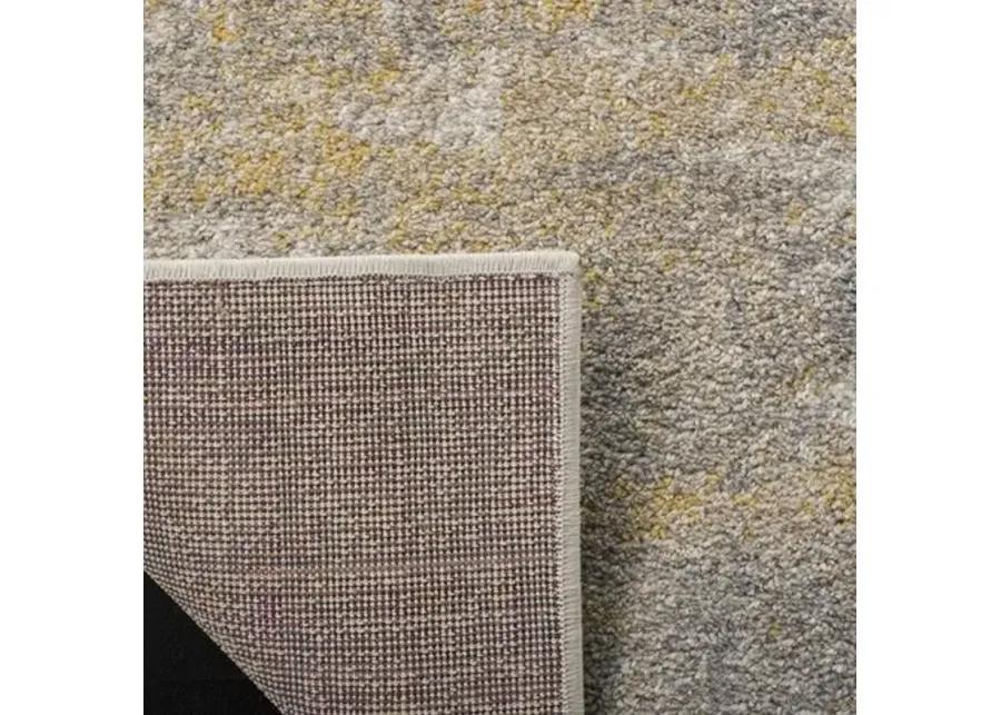 ADIRONDACK Contemporary Creme / Gold 2'-6" X 10' Powerloomed Rug