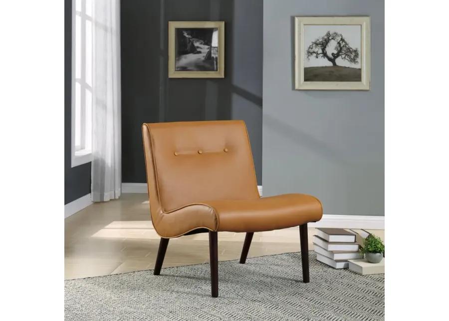 alexis bonded leather accent chair wenge legs, vintage caramel