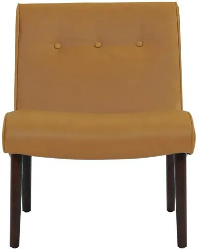 alexis bonded leather accent chair wenge legs, vintage caramel