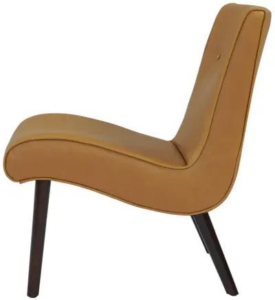 alexis bonded leather accent chair wenge legs, vintage caramel